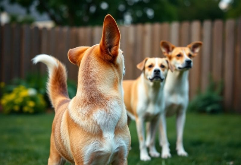 dog's body language in a group